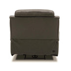 Fauteuil inclinable électrique en cuir – Fauteuil rembourré gris graphite