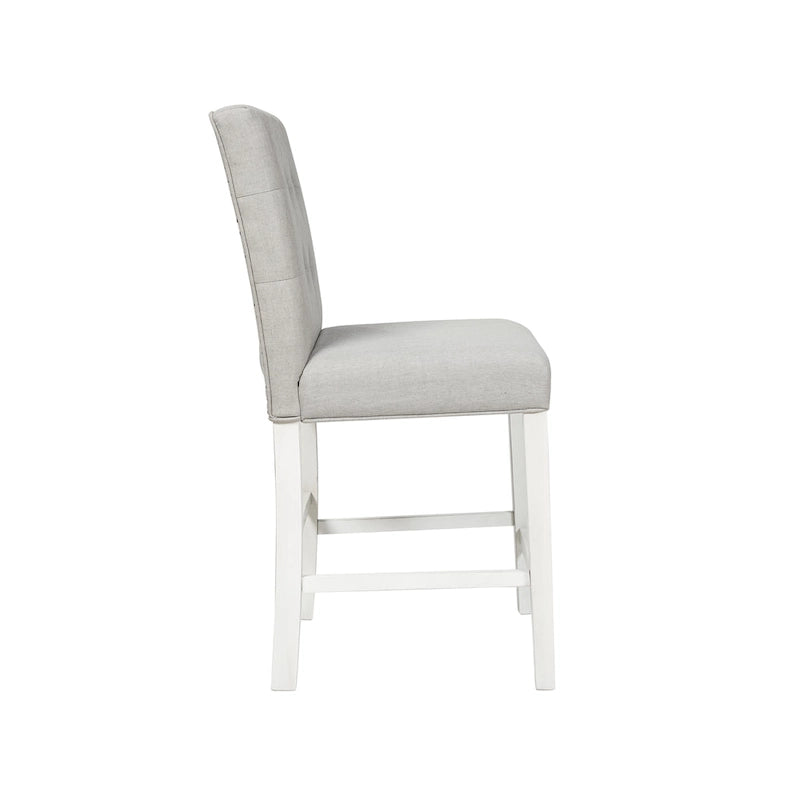 Chaises de comptoir capitonnées modernes grises Tia (lot de 2)
