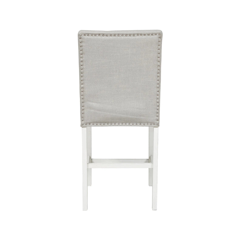 Chaises de comptoir capitonnées modernes grises Tia (lot de 2)