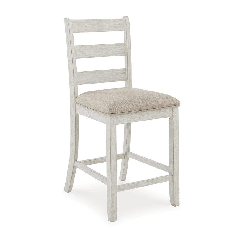 Table à manger hauteur comptoir et tabourets de bar blancs