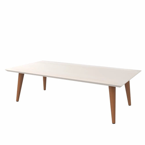 17h52 Table basse rectangulaire haute avec pieds évasés