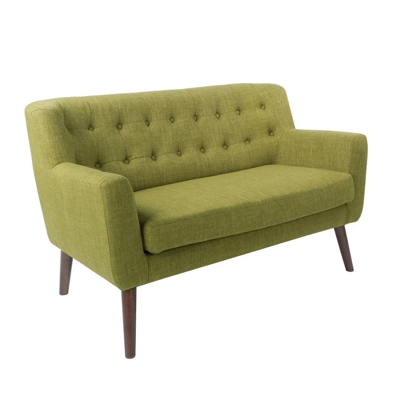Causeuse en tissu Balestrand Mid-century à dossier touffeté