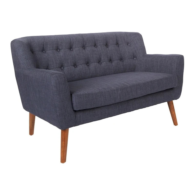 Causeuse en tissu Balestrand Mid-century à dossier touffeté