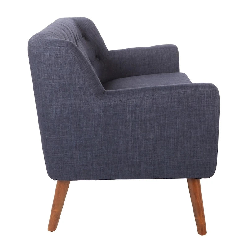 Causeuse en tissu Balestrand Mid-century à dossier touffeté