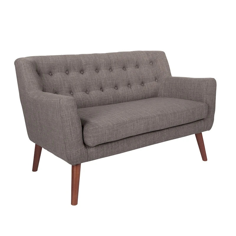 Causeuse en tissu Balestrand Mid-century à dossier touffeté