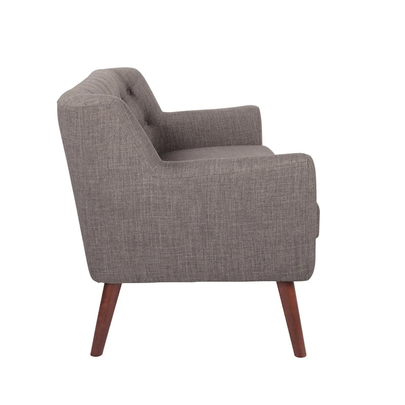 Causeuse en tissu Balestrand Mid-century à dossier touffeté