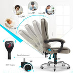 Chaise de bureau ergonomique avec 7 points de massage vibrant et fonctions chauffantes