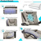 Chaise de bureau ergonomique avec 7 points de massage vibrant et fonctions chauffantes