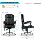 Chaise de bureau ergonomique avec 7 points de massage vibrant et fonctions chauffantes