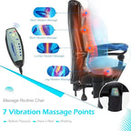 Chaise de bureau ergonomique avec 7 points de massage vibrant et fonctions chauffantes