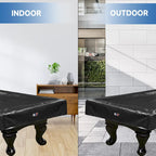 Housse de billard en similicuir PU robuste de 7/8/9 pieds - Noir