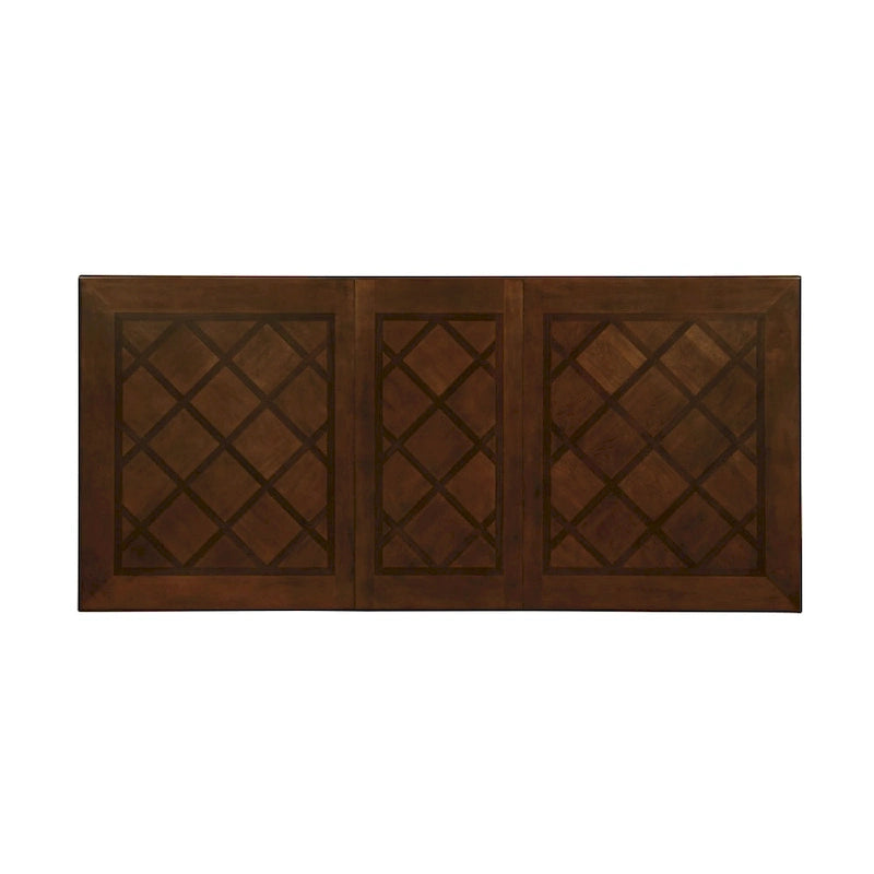 Salle à manger formelle 9 pièces Madzharovo en similicuir marron cerise traditionnel