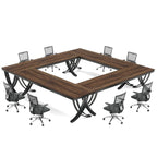 Table de conférence de 1,98 m pour 6-8 personnes, table de séminaire rectangulaire de 198 cm de long