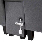 Canapé moderne en tissu de lin capitonné avec console, 4 oreillers, porte-gobelets, USB