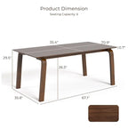 Table à manger rectangulaire en noyer 5 pièces du milieu du siècle