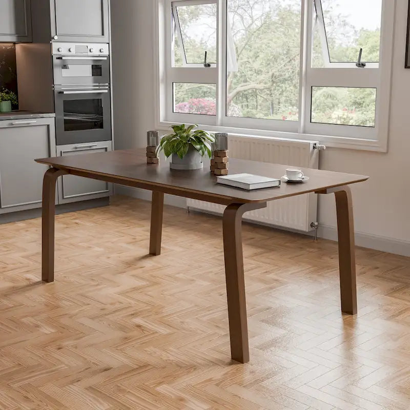 Table à manger rectangulaire en noyer 5 pièces du milieu du siècle