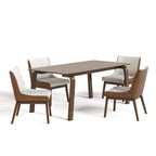 Table à manger rectangulaire en noyer 5 pièces du milieu du siècle