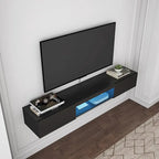 Meuble TV flottant mural avec 20 couleurs LED pour téléviseur 55 60 65 pouces